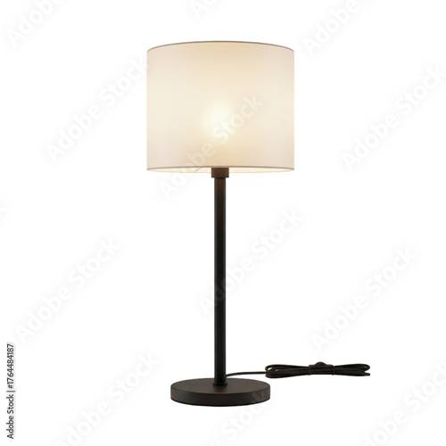 Illuminated Table Lamp isolated on transparent background