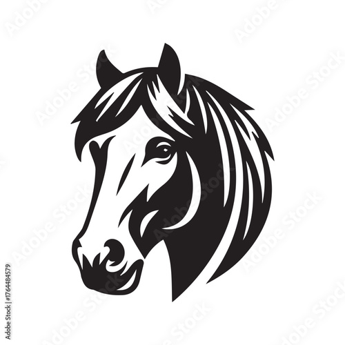 Stylized Horse Head Silhouette Art