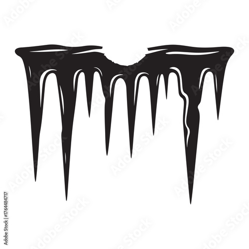 Minimal Black Icicle Silhouette Vector