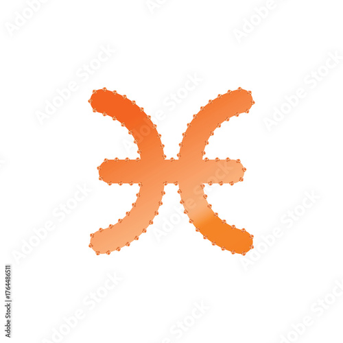 Zodiac horoscope. Pisces astrological icon symbol. Stylized star sign esoteric. Simple line vector illustration.
