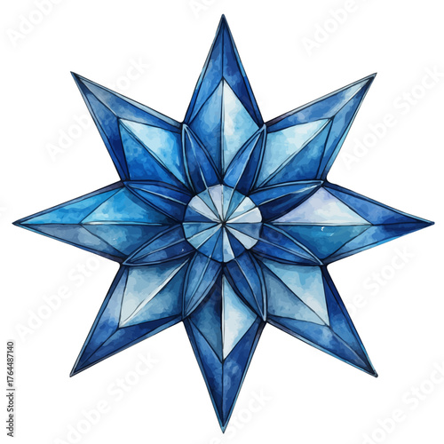 Star Crown, watercolor drawing vector, isolated on a white background.