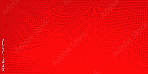 Abstract dots halftone red color pattern gradient texture with technology digital background.