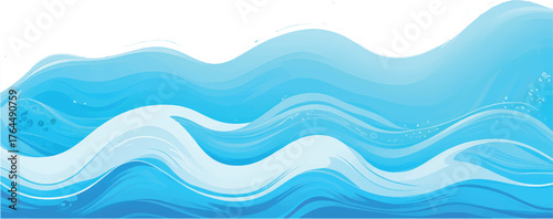 Abstract blue wave background design featuring a seamless flowing water pattern and subtle light texture