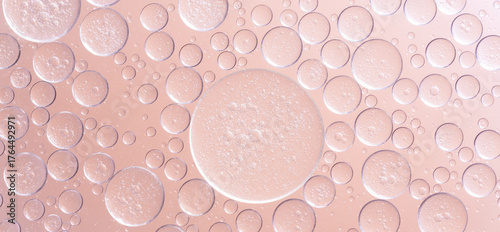 Abstract Pink water bubbles oil background