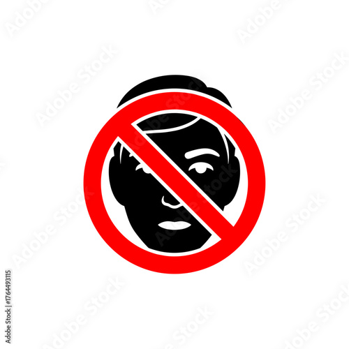 No entry icon for unauthorized person in red and black for safety signage