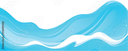 Abstract blue wave vector illustration design for a clean ocean water background