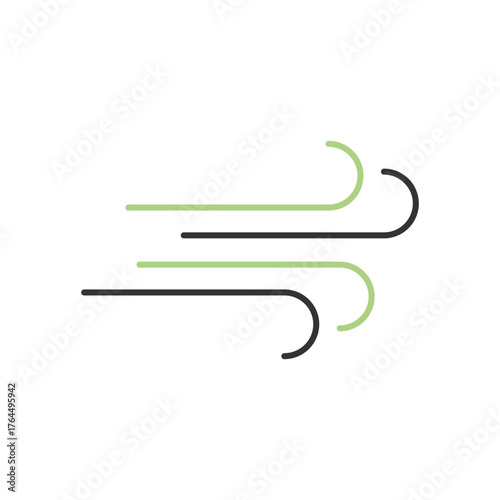 Clean wind energy symbol showing eco-friendly movement and natural airflow power. Ideal for renewable projects. Green Energy Illustration.