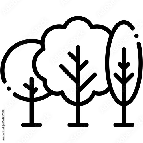 vector icon Forest, Trees, Nature, Green, Wood, Ecology And Environment