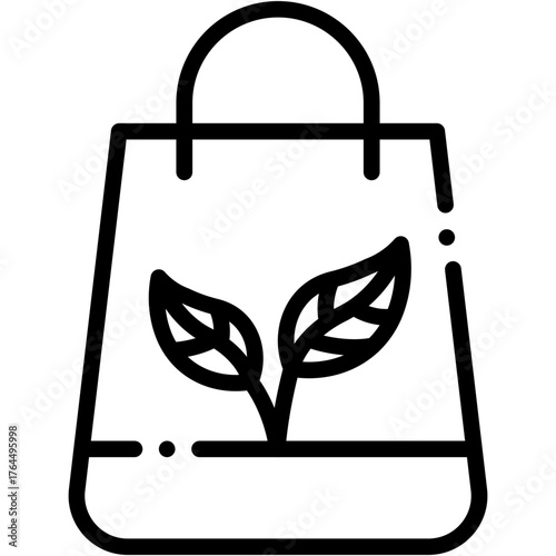 vector icon Organic Bag, Green, Eco Friendly, Zero Waste, Reusable, Recycle Bag