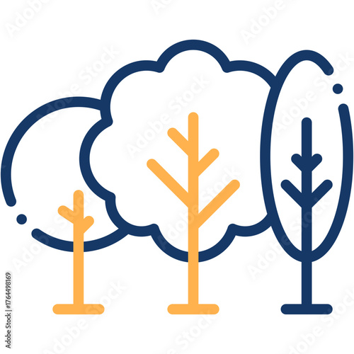 vector icon Forest, Trees, Nature, Green, Wood, Ecology And Environment