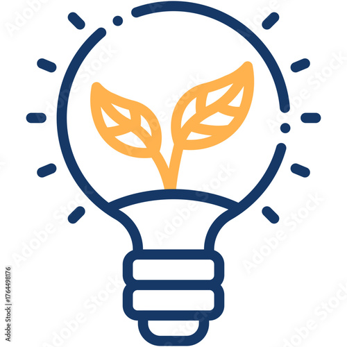 vector icon Bulb, Green Energy, Save The Planet, Plant, Bio Energy, Eco