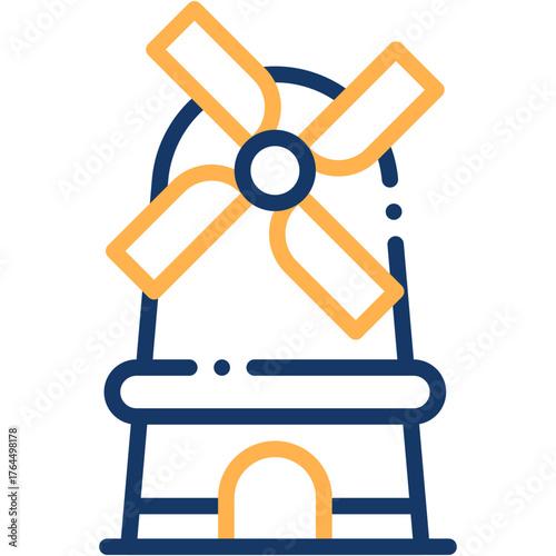 vector icon Windmill, Nature, Cultures, Ecology And Environment, Farming And Gardening