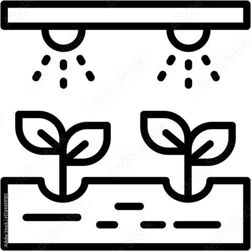 vector icon Hydroponics, Sprout, Irrigation, Watering, Farm, Eco