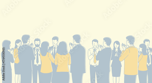 Diverse group of professionals gathered for a meeting or conference.