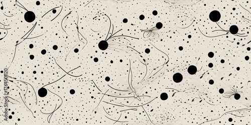 Creative abstract dotted pattern with black shapes