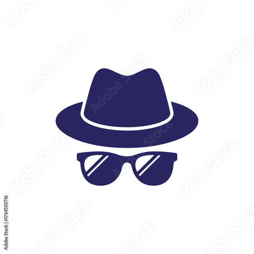 Mysterious figure concealed with fedora hat and dark sunglasses, embodying secrecy and intrigue for clandestine operations and covert investigations