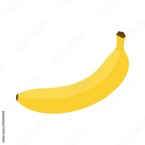 A single ripe yellow banana isolated on a clean white background