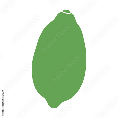 Simple green lime silhouette isolated on white background minimalist design