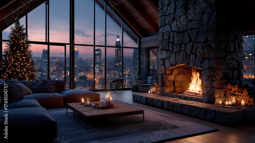 A cozy living room with a c...
