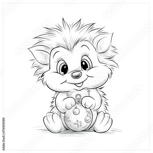 Hedgehog with Christmas Orn...