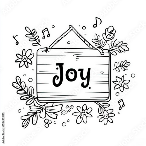Joy Sign Coloring Page, col...