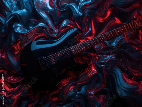 Abstract swirling colors blend of red blue and cyan creating a dynamic and energetic visual.