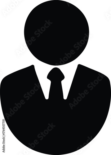 Professional businessman silhouette icon representing corporate identity