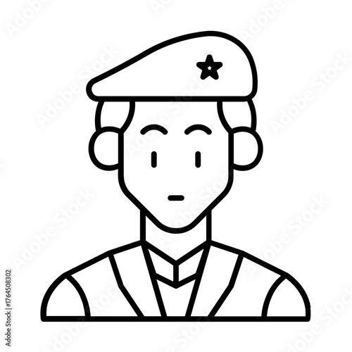 veteran icon with thin style