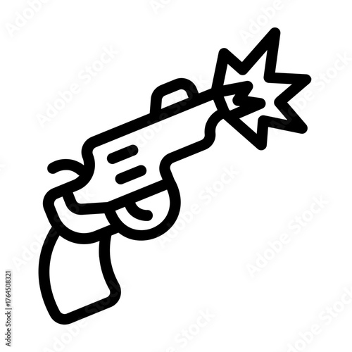 gun shots icon with line style
