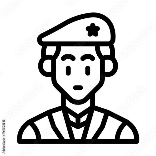 veteran icon with line style