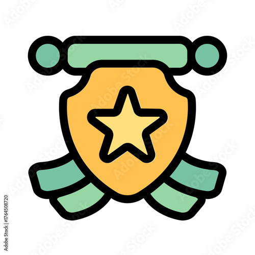 armistice day icon with flat line style