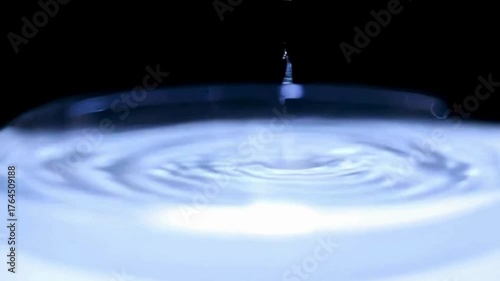 Slow-Motion Water Drop Impact | Scientific Visualization of Fluid Dynamics | Calm Macro Shot of Liquid Ripples