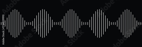 Continuous thin line sound wave icon. One line art audio symbol, single outline soundwave. Colorful Digital Audio Spectrum Analyzer or Equalizer with Sound Waves. Concept of Music, Voice, Radio and So