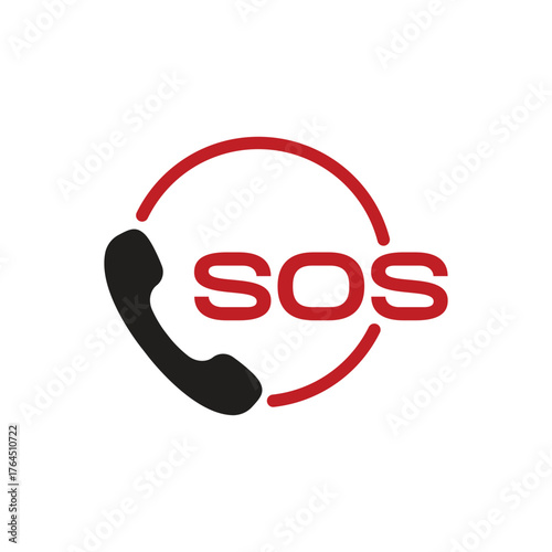 SOS icon emergency phone symbol template