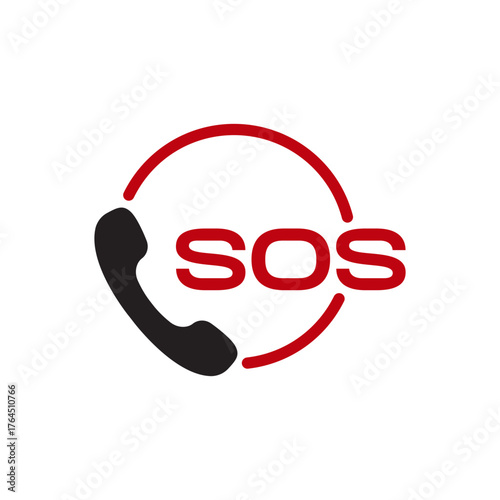 SOS icon emergency phone symbol template