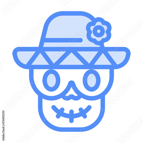dia de los muertos icon with lineal color style