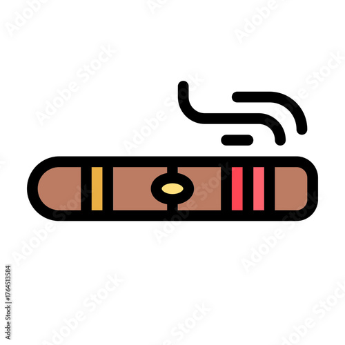 cigarette icon with flat line style