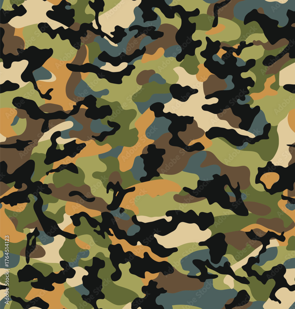 Fototapeta premium Seamless pattern of camouflage shapes