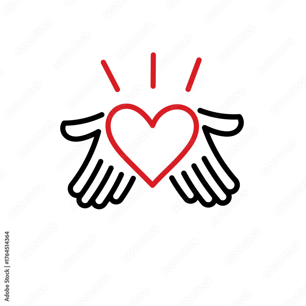 Obraz premium giving icon. hand symbol holding a heart. giving a gift. blood donor. liver donor. hands holding heart.