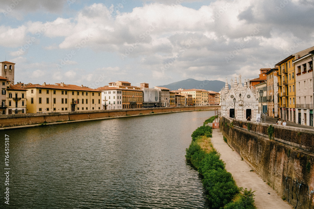 Fototapeta premium Riverside View of Pisa
