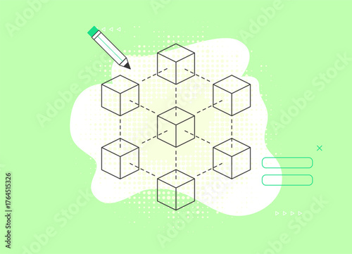 Flat vector illustration communication with production agency