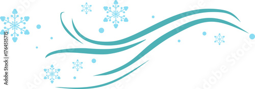 Winter Wind and Snowflakes Illustration