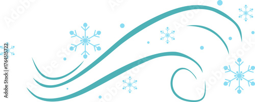 Winter Wind and Snowflakes Illustration