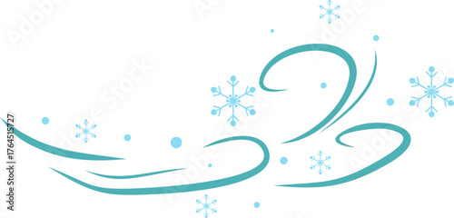 Winter Wind and Snowflakes Illustration