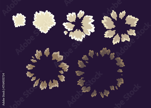 Explosion animation. Animation for game of the explosion effect. Cartoon animation for game. Exploding effect frames. Hand drawn vector illustration