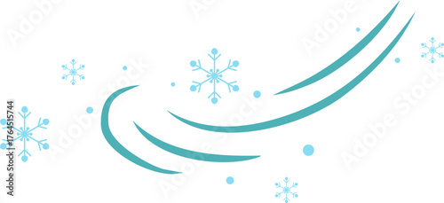Winter Wind and Snowflakes Illustration