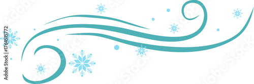 Winter Wind and Snowflakes Illustration