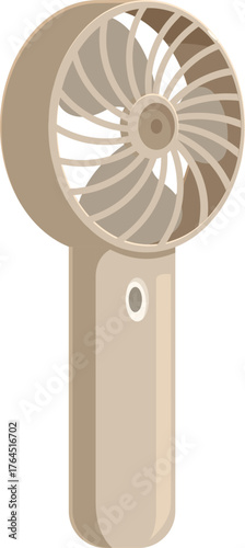 Handheld electric fan offering cooling relief on a scorching summer day