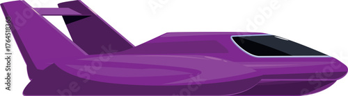 Futuristic purple personal aircraft flying through the sky, showcasing innovative transportation