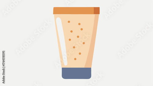 Exfoliating scrub tube with a textured lid illustrated with grains and beads to give a sense of freshness.